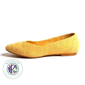 Skechers Women's Cleo‎ – Knitty City Flats, Yellow, Memory Foam, Size 7
